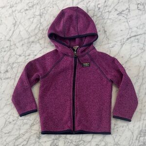 Vintage L L Bean Sz 3T Fleece Full Zip Purple Kids Hoodie